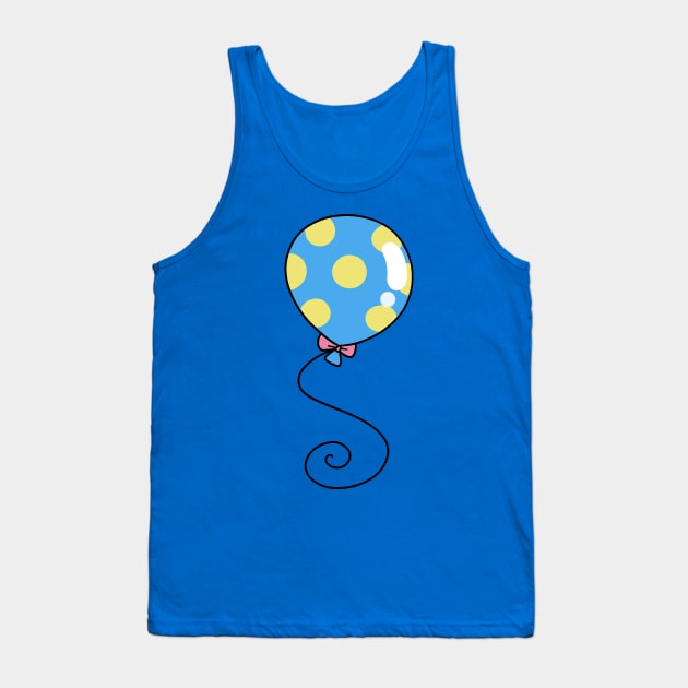 Blue and Yellow Polk-a-dot Balloon Tank Top by saradaboru